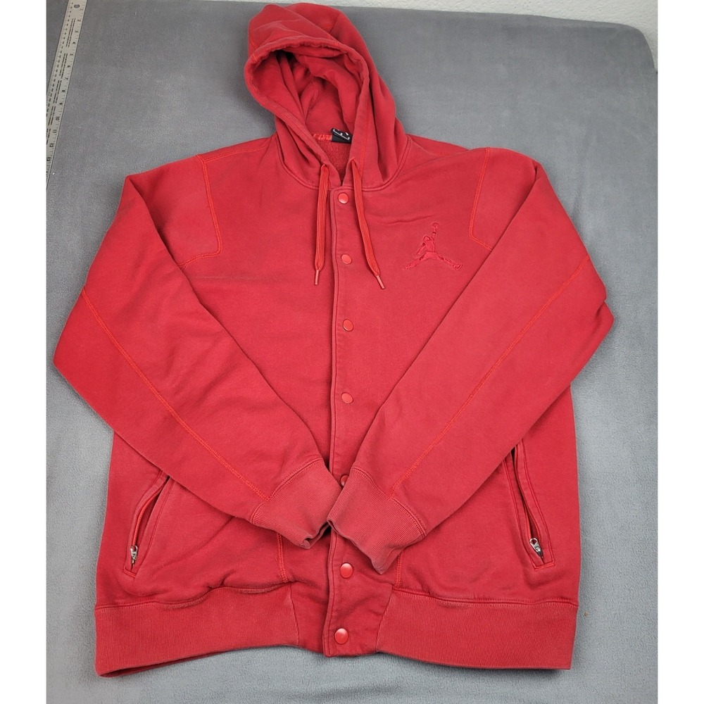 Nike‎ Air Jordan Basketball Sweatshirt Mens Large Red Full Zip Outdoor Hoodie